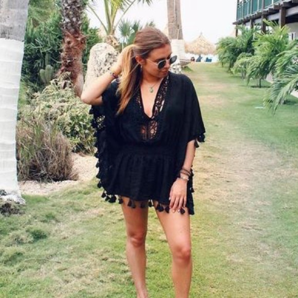 Tassel hem beach cover up